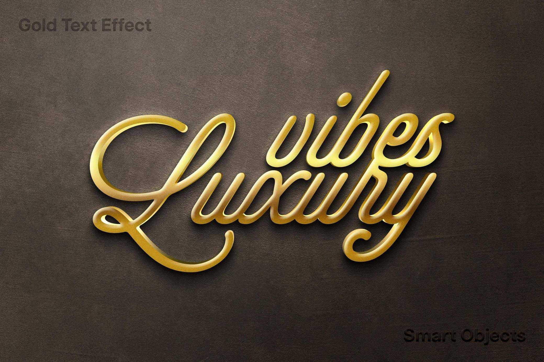 New Free Gold Metallic Text Effect Mockup PSD