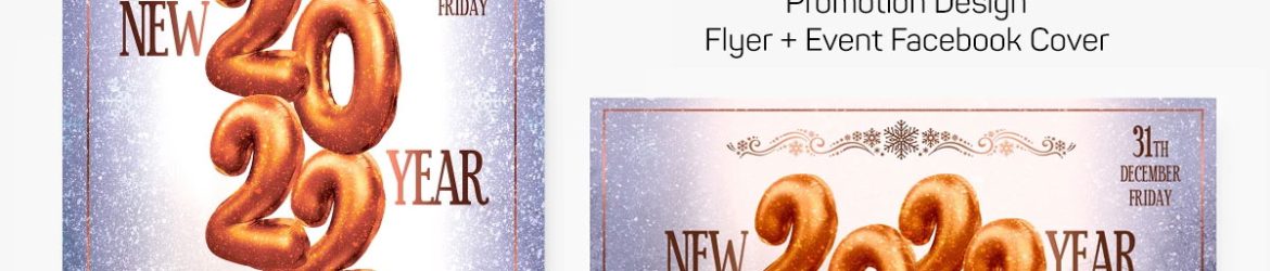 NEW YEAR 2022 Free Flyer and Facebook Cover PSD Template