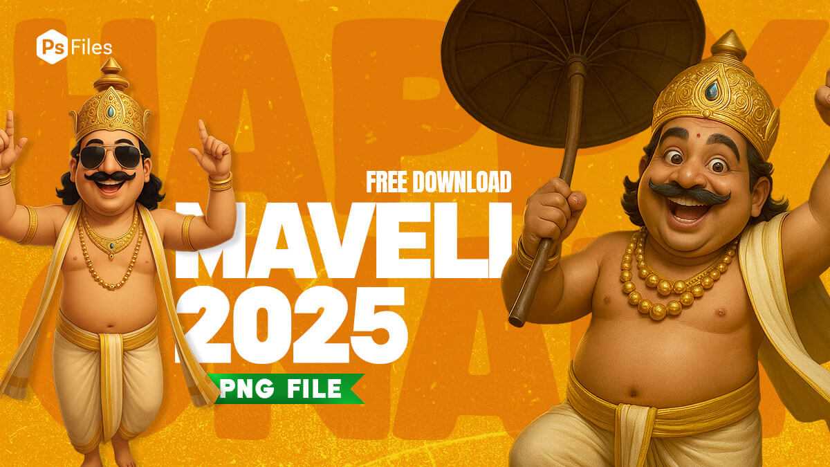 Onam Celebration Maveli 2025 PNG File Set Free Download