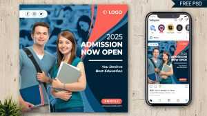 Online Education Social Media Post Design Free PSD Template