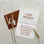 Open Card with Envelope Mockup