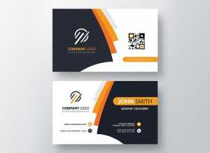 Orange Elegant Corporate Business Card Psd