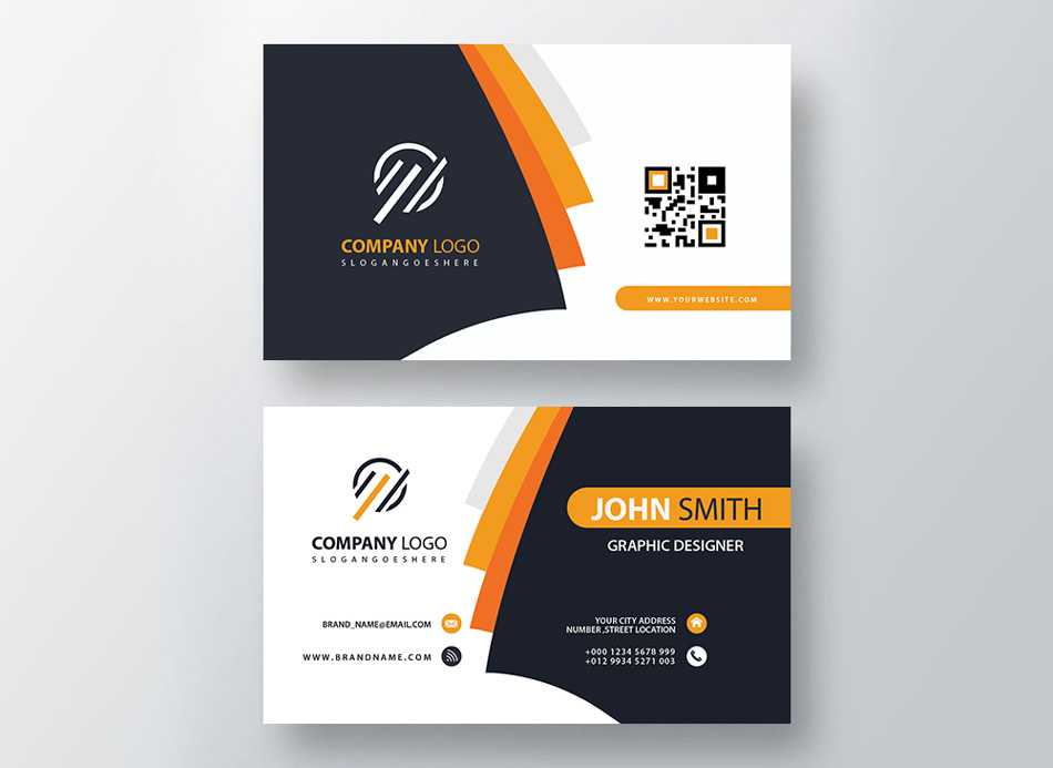 Orange Elegant Corporate Business Card Psd