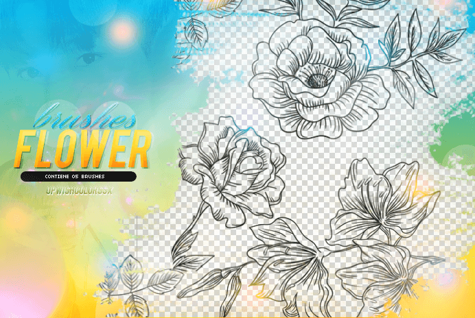 Outline Flowers Brushes