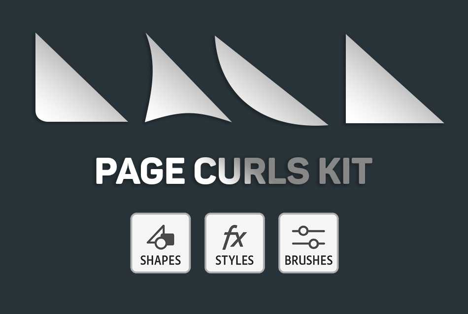 Page Curls Kit Ps Shape-Brush-Style