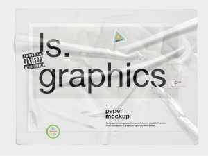 Paper and Sticker Mockup PSD Overlaid with Transparent Plastic