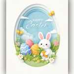 Paper Art Style Happy Easter Wishes Social Media Story Design PSD File Free Download