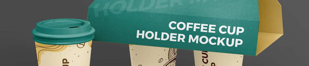 Paper Coffee Cup with Coffee Cup Holder Box Mockup