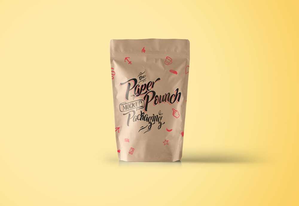 Paper Pouch Packaging Mockup PSD