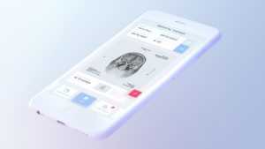 Perspective View of a Floating Free Clay iPhone Mockup For UI Design