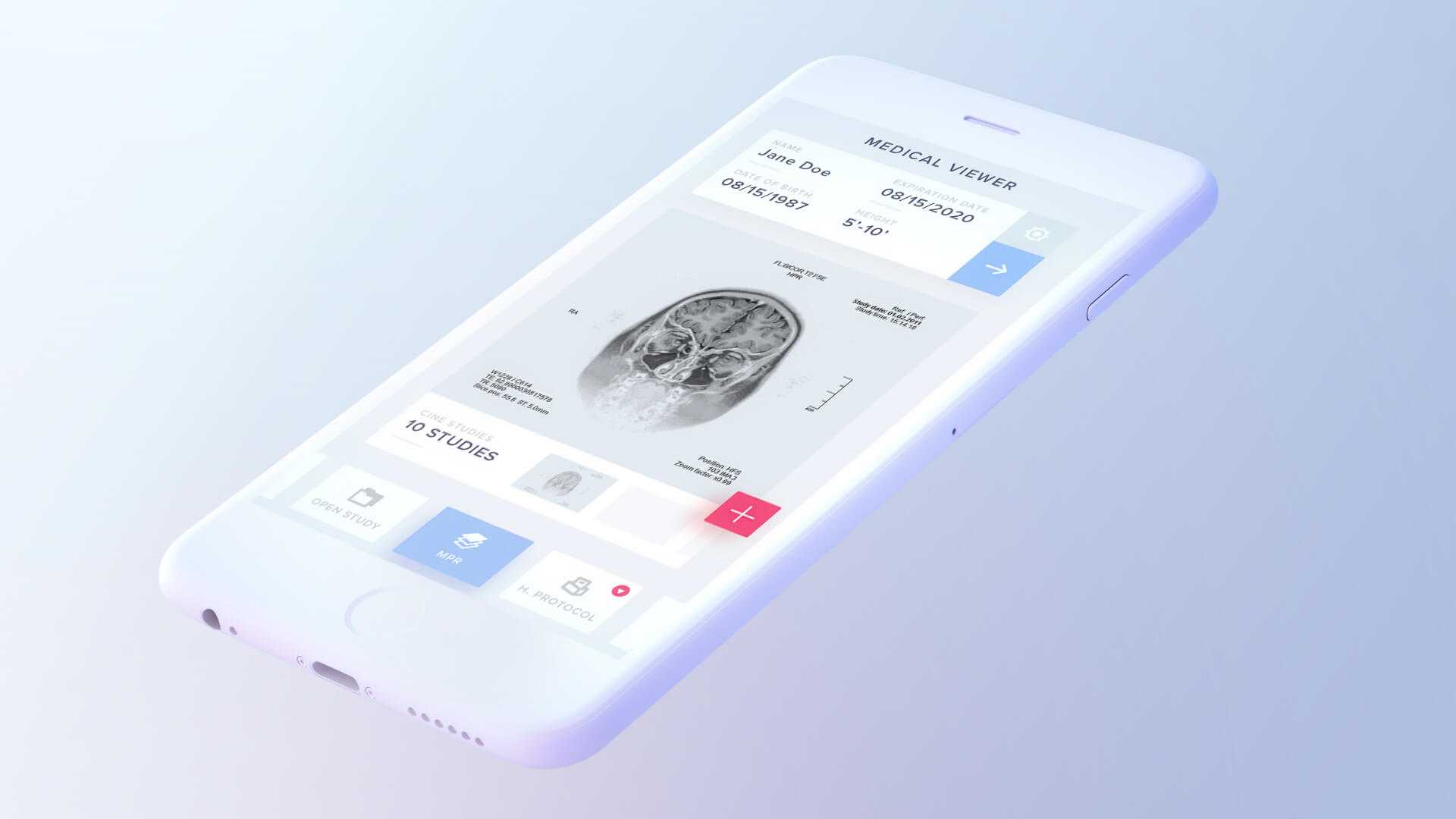 Perspective View of a Floating Free Clay iPhone Mockup For UI Design