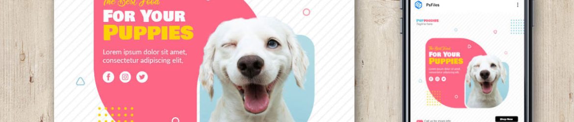 Pets Food Free Social Media Post Design Template PSD
