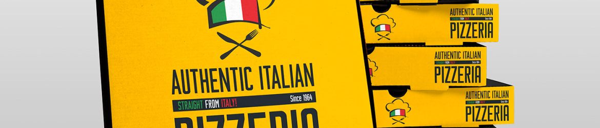 Pizza Delivery Box Packaging Mockup