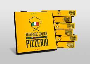 Pizza Delivery Box Packaging Mockup