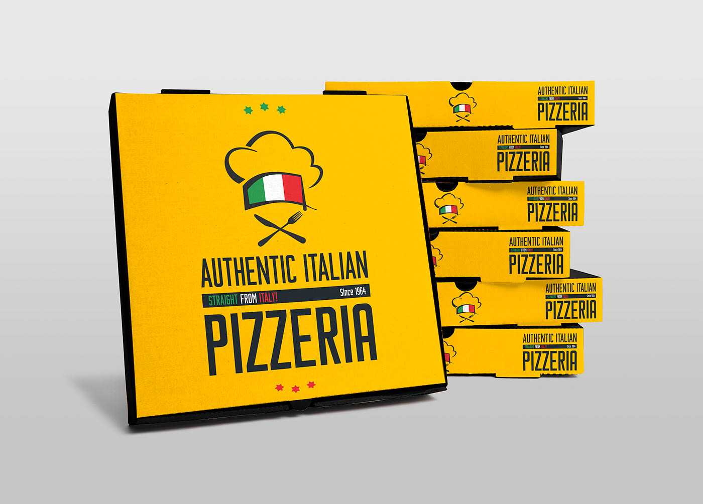 Pizza Delivery Box Packaging Mockup