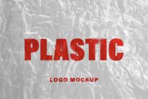 Plastic Wrap Logo and Text Mockup PSD free