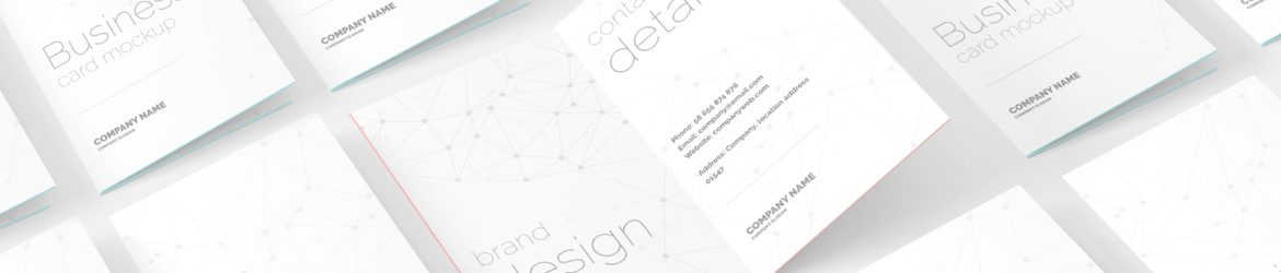 Portrait Folded Business Card Mockup