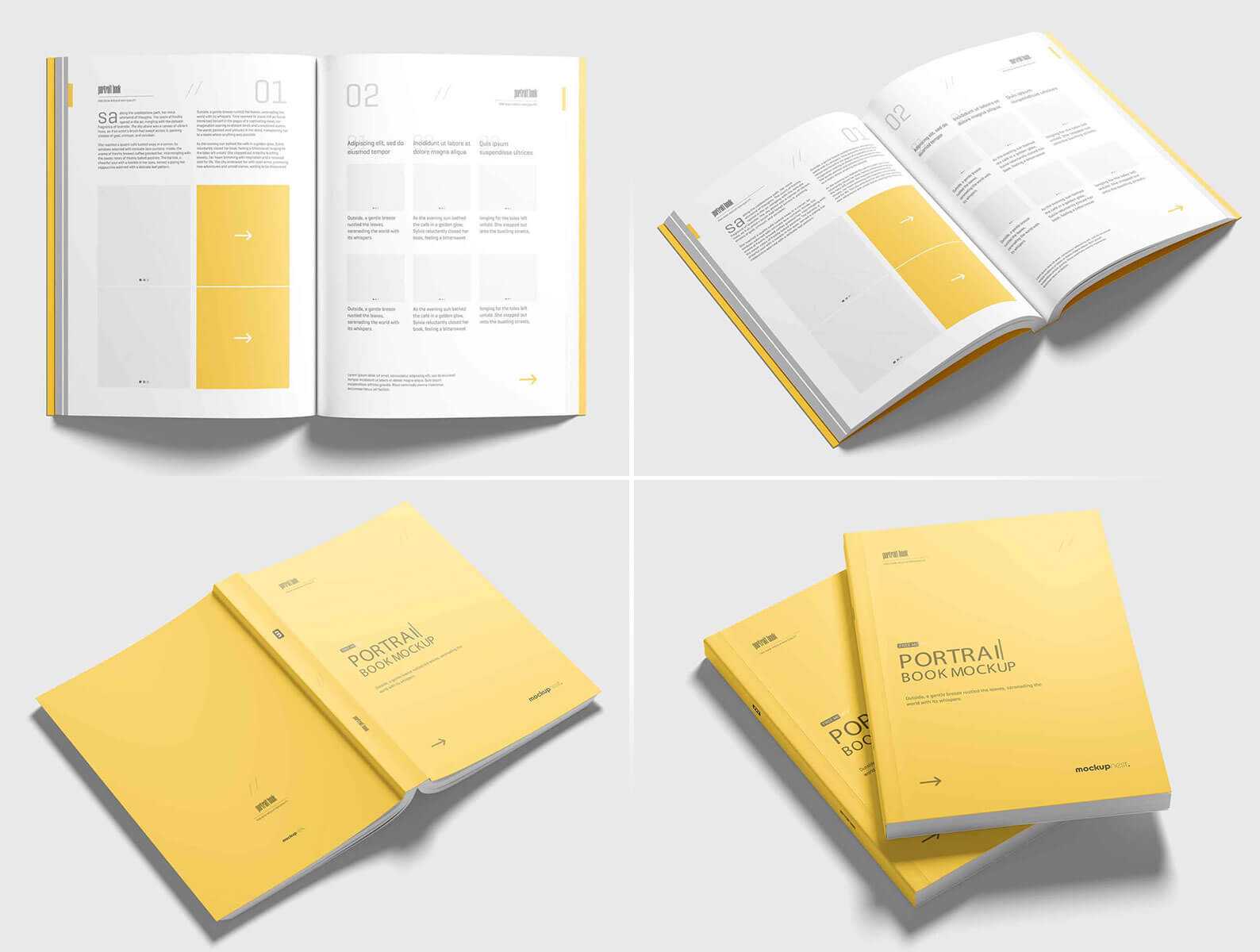 Portrait Softcover Free Book Mockups PSD set