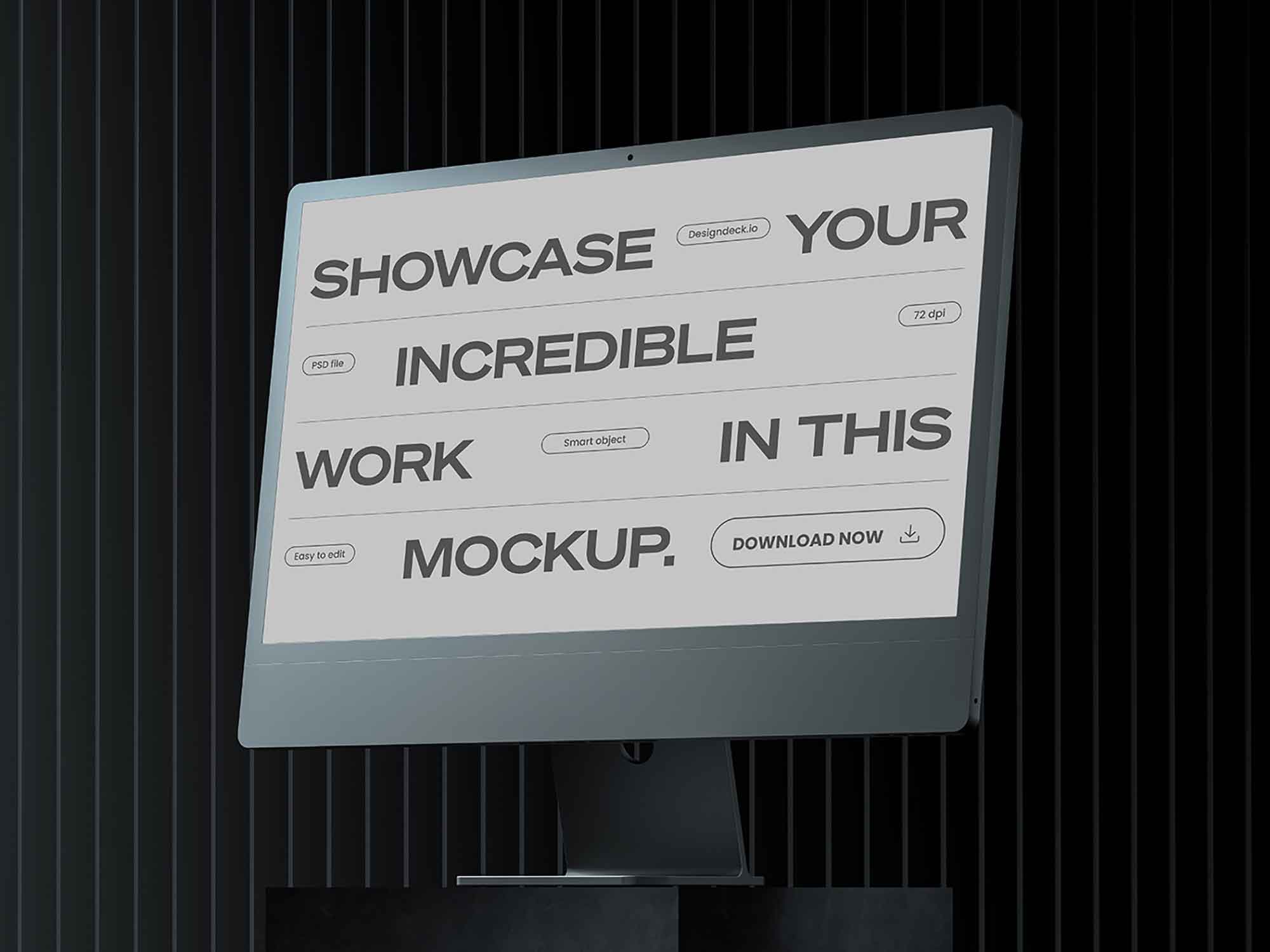 Premium Look Free iMac Mockup PSD