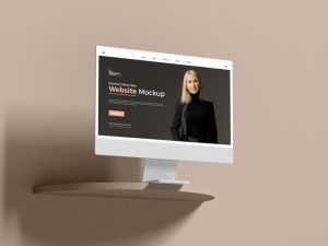 Premium Style New iMac Website Mockup PSD