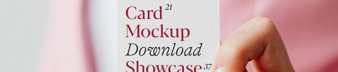 Professional Business Women's Hand Holding Vertical Business Card Mockup Free PSD