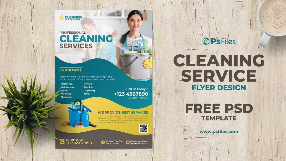Professional Cleaning Service Business Free PSD Flyer Design Template