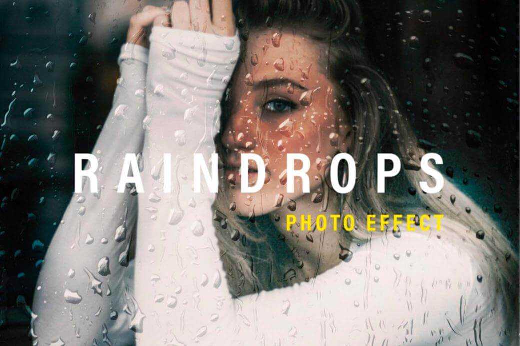 Rain On The Glass Photo Effect Overlay PSD file Free