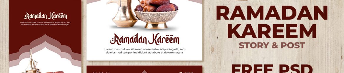 Ramadan Kareem Social Media Post + Story Design PSD Template