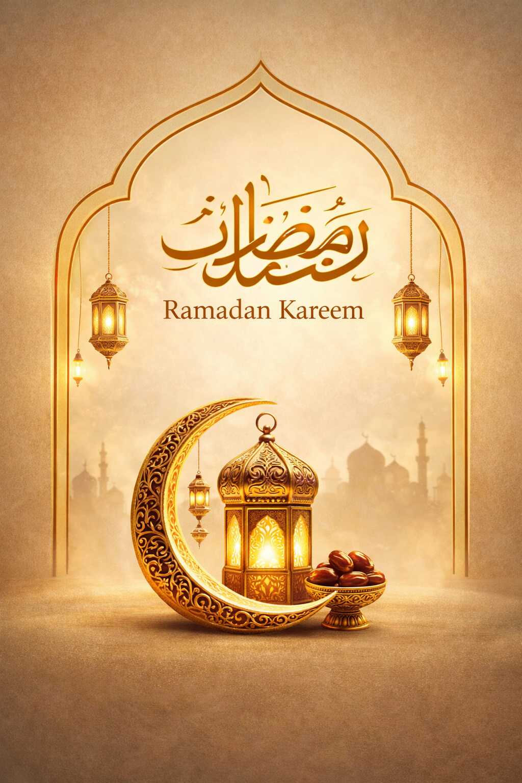 Ramadan Kareem Story Design 2026 – Golden Islamic Social Media Story Template