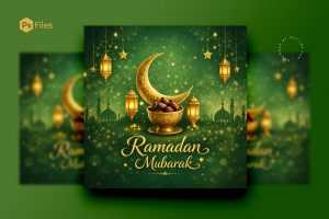 Ramadan Mubarak Wishes Social Media Post Design – Islamic Ramadan Greeting Poster Template