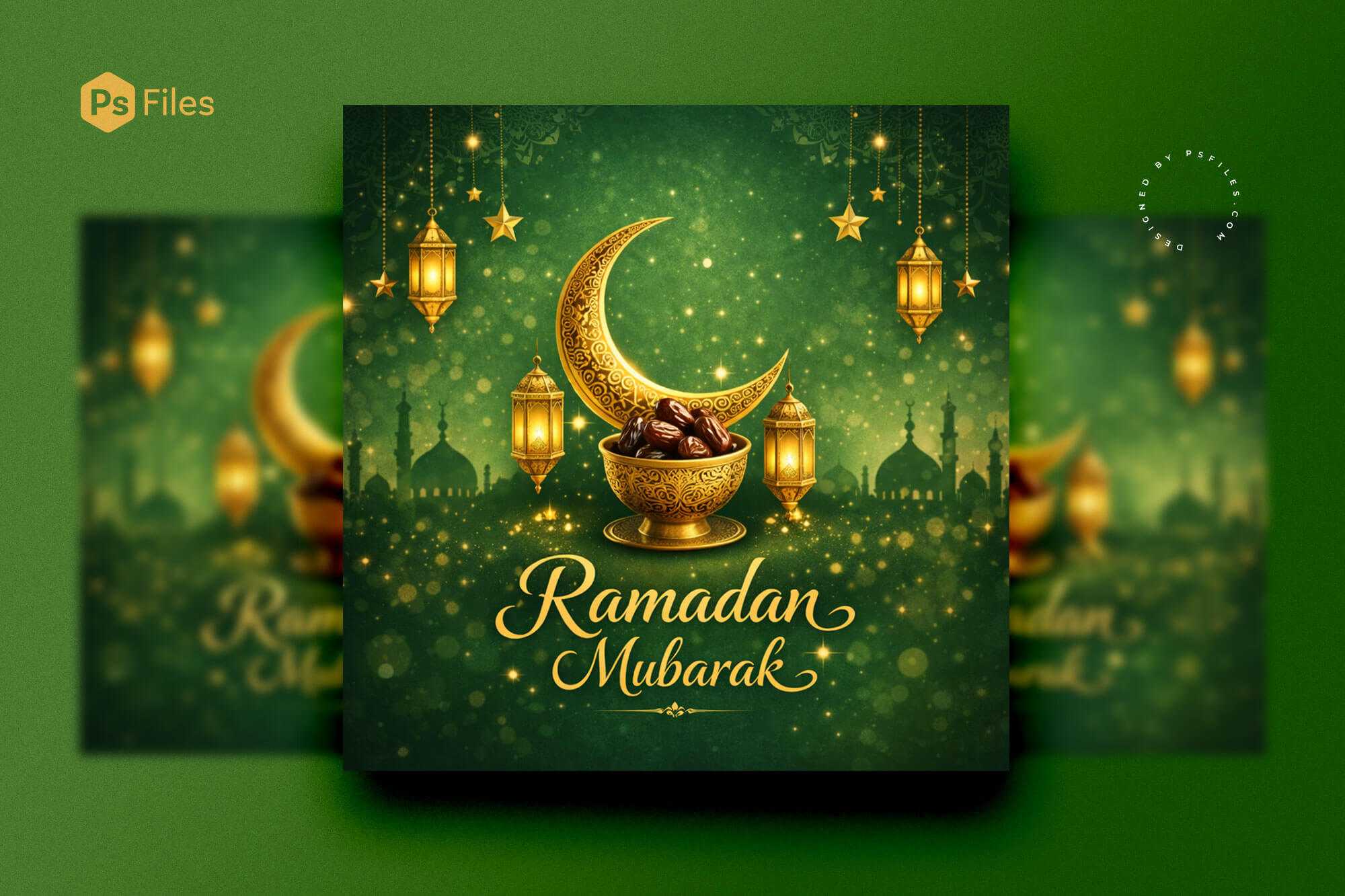 Ramadan Mubarak Wishes Social Media Post Design – Islamic Ramadan Greeting Poster Template