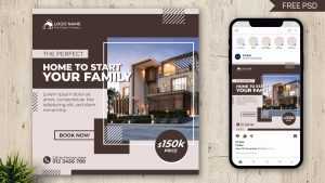 Real Estate Home For Sale Free Instagram Post Design PSD Template