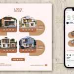 Real Estate Social Media Post Design Free PSD Template for Multiple Property Promotion