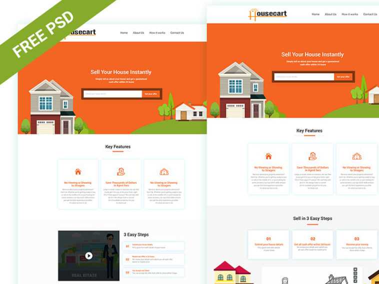 Real Estate Website Template PSD