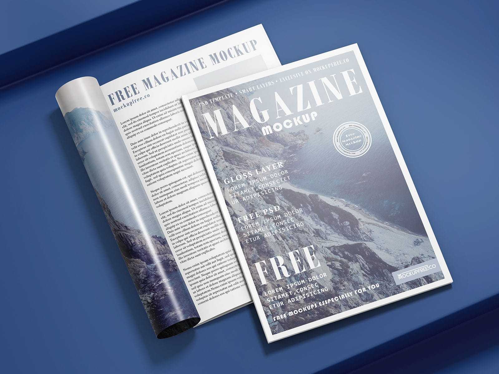 Realistic 3 Free Magazine Mockups PSD sets