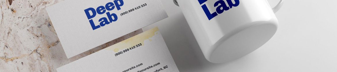 Realistic Business Card Mockup with Enamel Mug Mockup PSD set