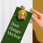 Realistic Door Hanger Mockup PSD for Free