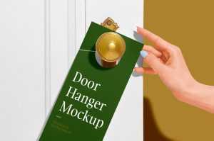 Realistic Door Hanger Mockup PSD for Free