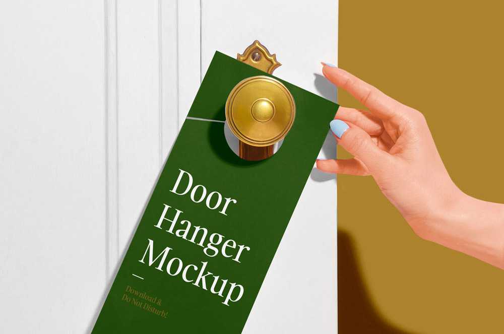 Realistic Door Hanger Mockup PSD for Free