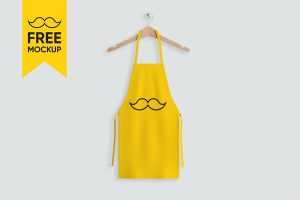 Realistic Free Hanged Apron Mockup PSD