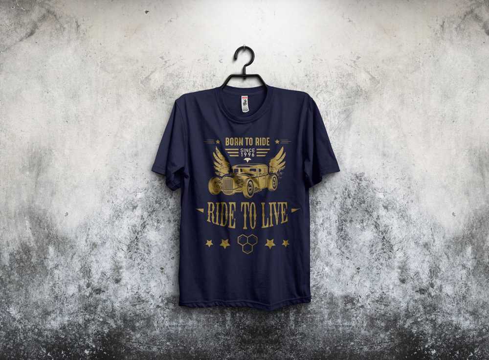 Realistic T-Shirt on black Hanger Mockup