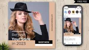 Refresh Fashion Style Instagram Post Design Template PSD