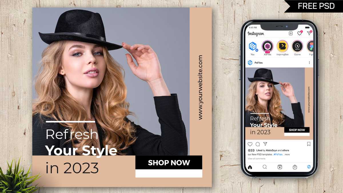 Refresh Fashion Style Instagram Post Design Template PSD