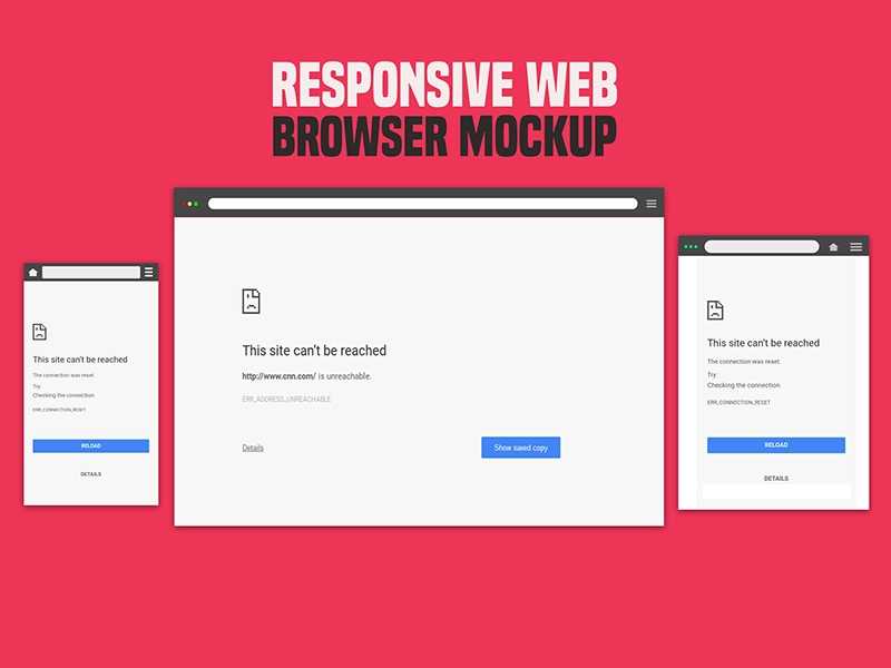 Responsive Web Browser Mockup PSD