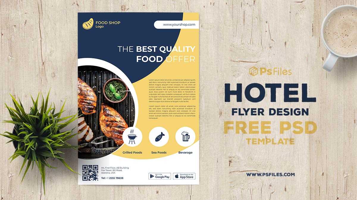 Restaurants Hotel Flyer Template Free PSD Vol-5