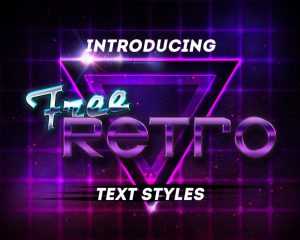 Retro Synthwave Style Party Vibe Free PSD Text Styles