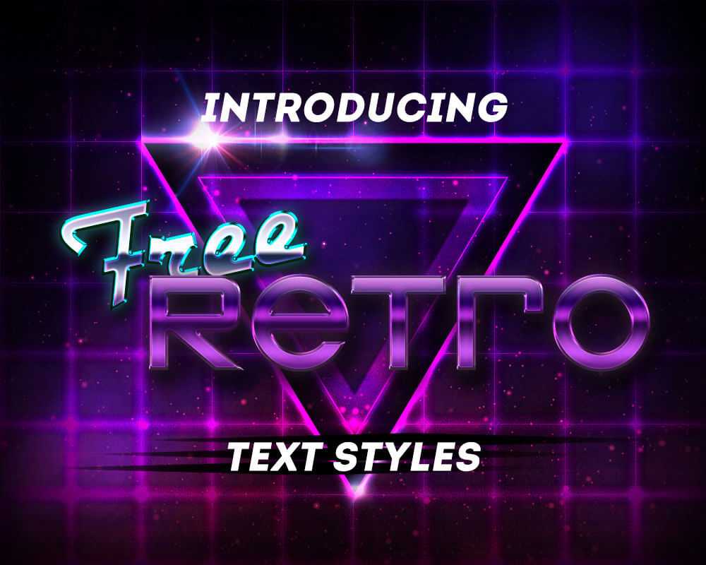 Retro Synthwave Style Party Vibe Free PSD Text Styles