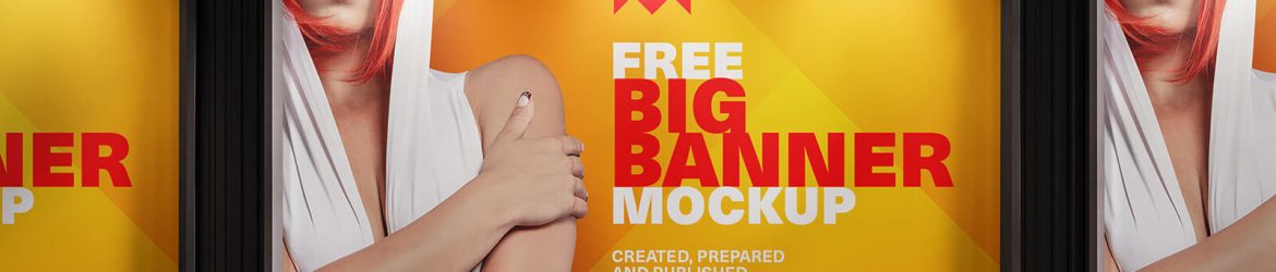 Road Side Large Advertising Light Board Mockup Free PSD