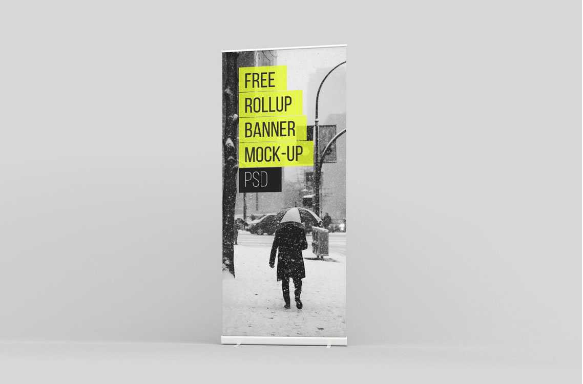 Roll-up Stand Mockup Free PSD