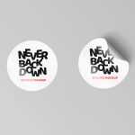 Round and Square Curl Edged Sticker Mockups Free PSD
